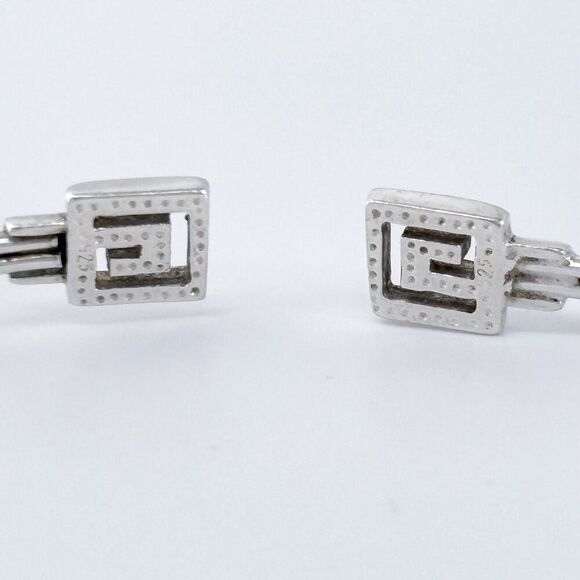 Elegant Sterling Silver Greek Key Bangle Bracelet (Unisex) - Picture 5 of 8